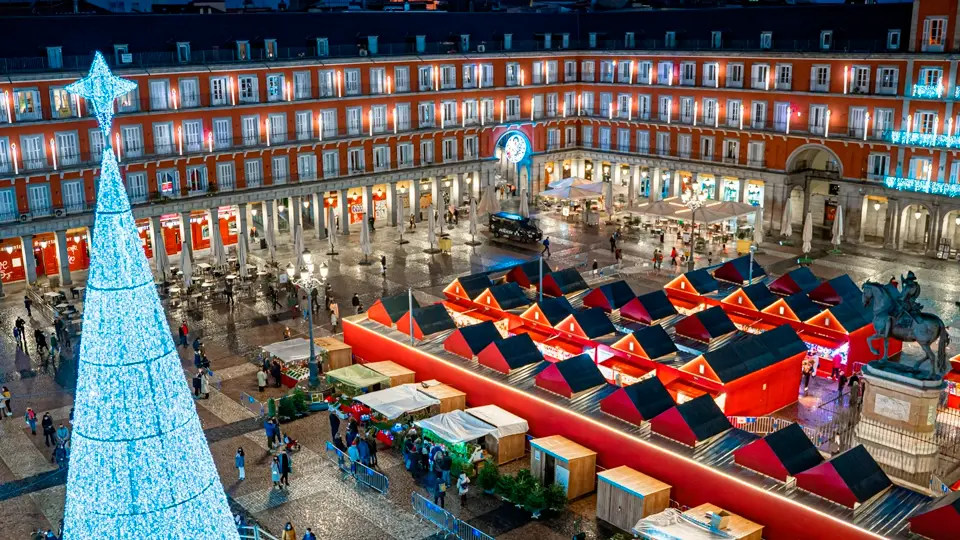 Christmas lighting. Plaza Mayor, Madrid