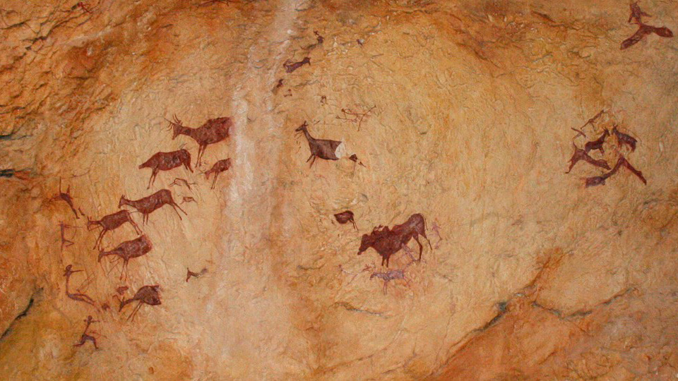 Prehistoric cave art. Spain Prehistoric cave art. Spain