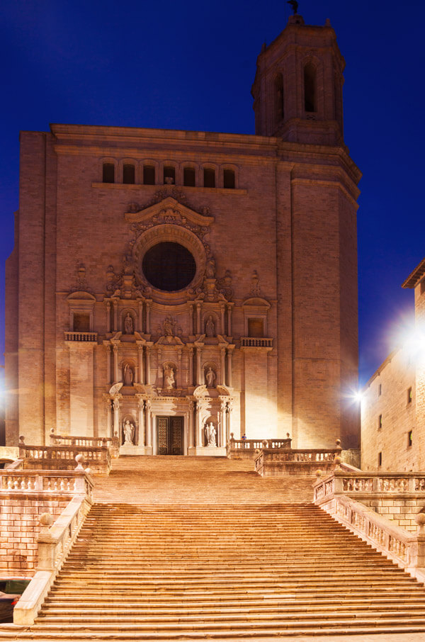 Romanesque and gothic buildings in Girona, Spain