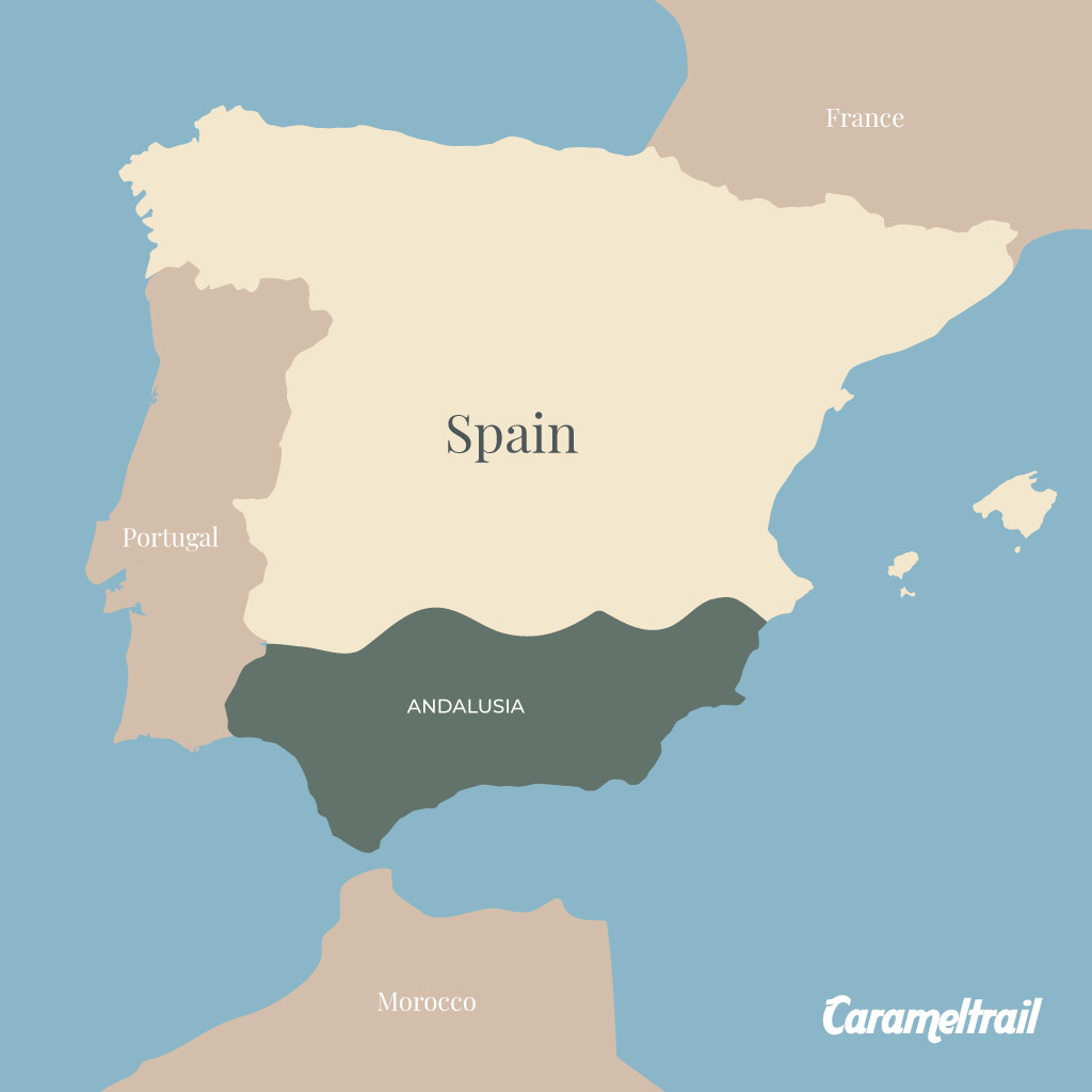 Location on the map of Andalusia Spain