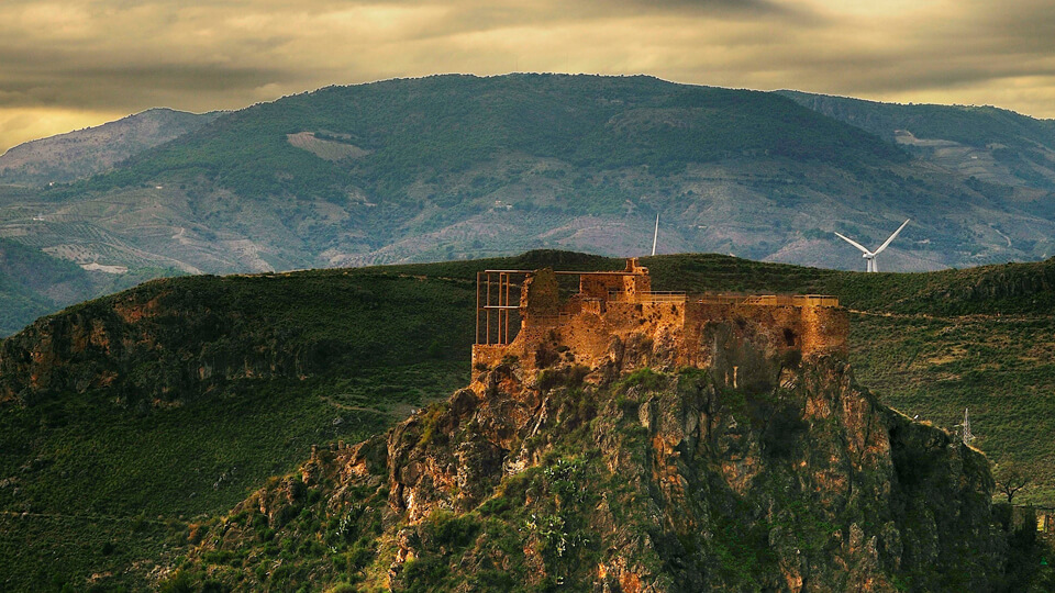 Castle of Lanjaron in Las Alpujarras, Granada (Spain)
