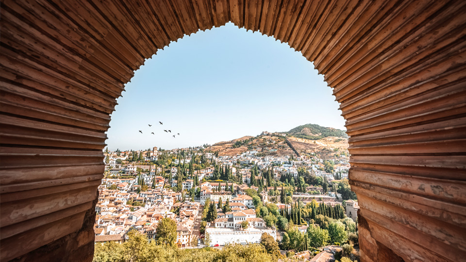 View from the Albaicin neighborhood in Granada, Spain