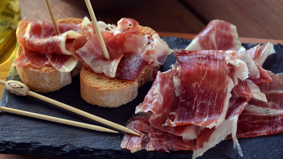 Typical spanish iberico ham
