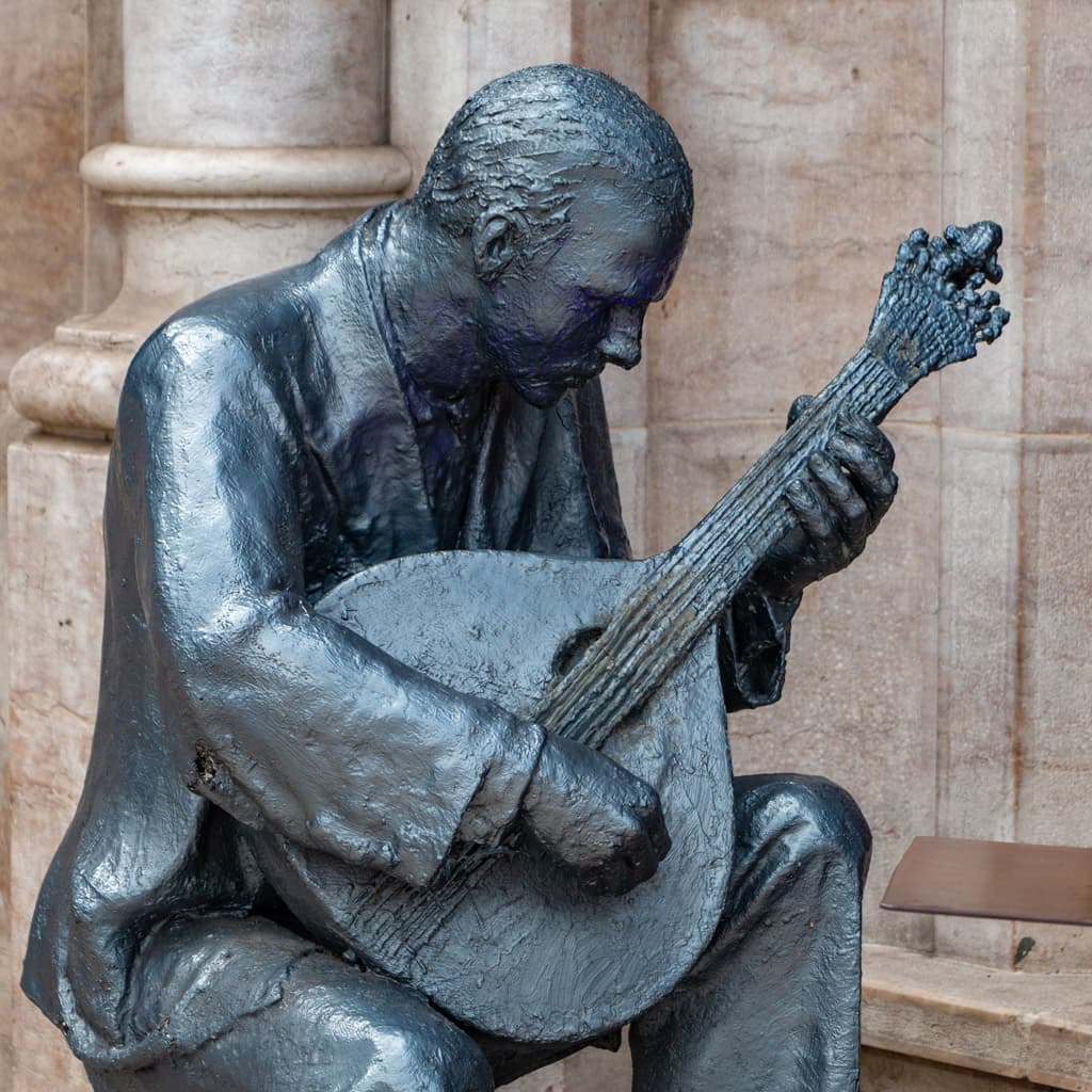 Fado music sculpture. Lisbon, Portugal