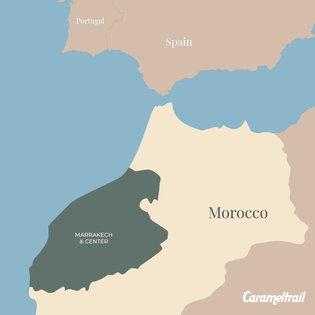 Location on the map of Marrakech And Center Region (Morocco)