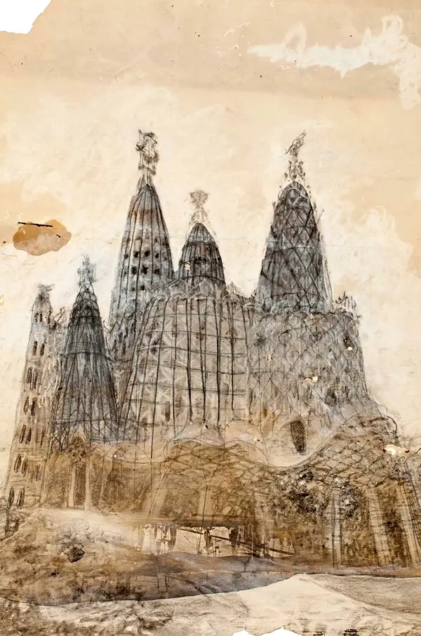 Drawing of Colonia Güell