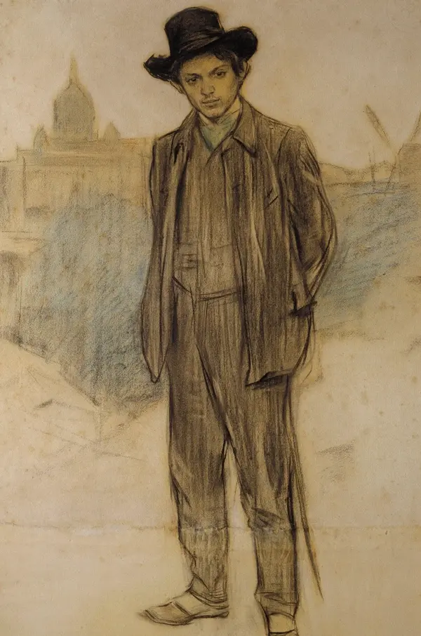 Portrait of young Picasso by Ramon Casas