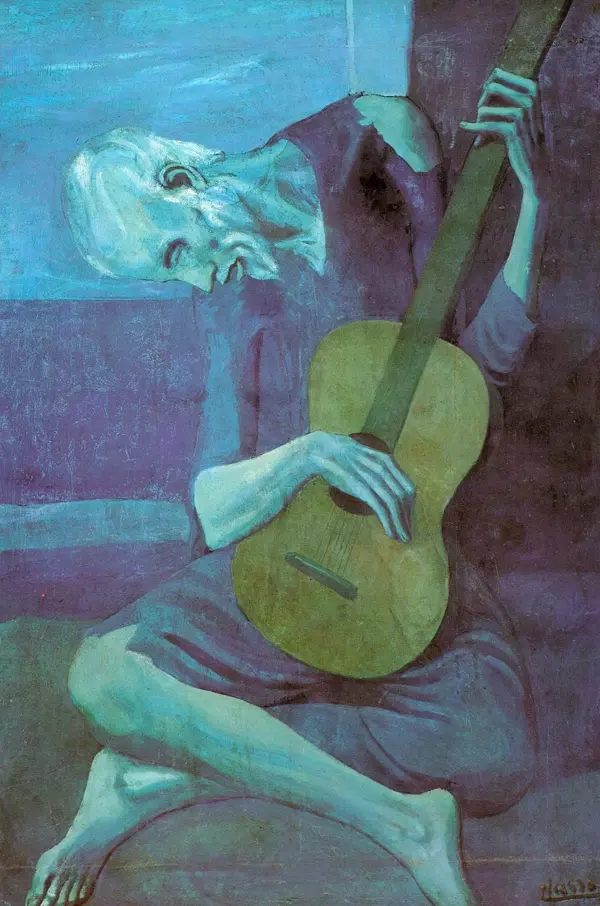 The Old Guitarist 1903. Picasso