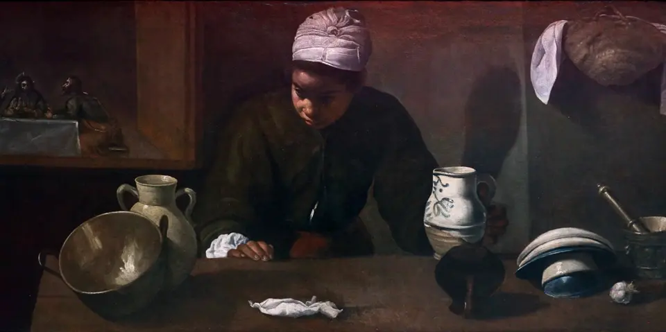 Kitchen Maid with the Supper at Emmaus by Diego Velázquez