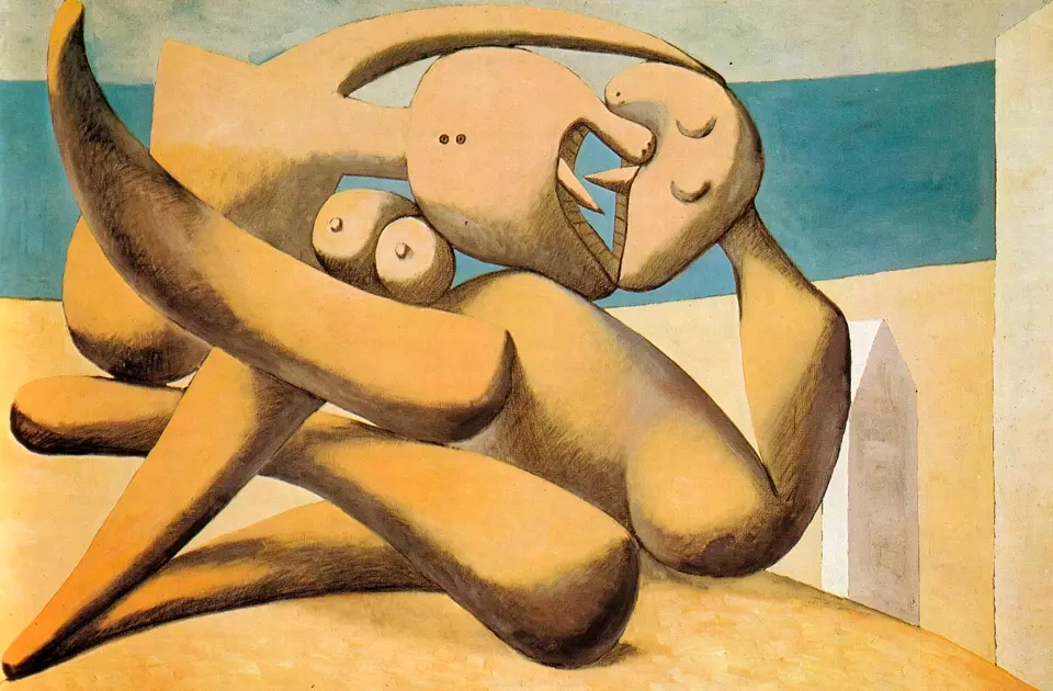 Pablo Picasso Figures by the Sea The Kiss 1931
