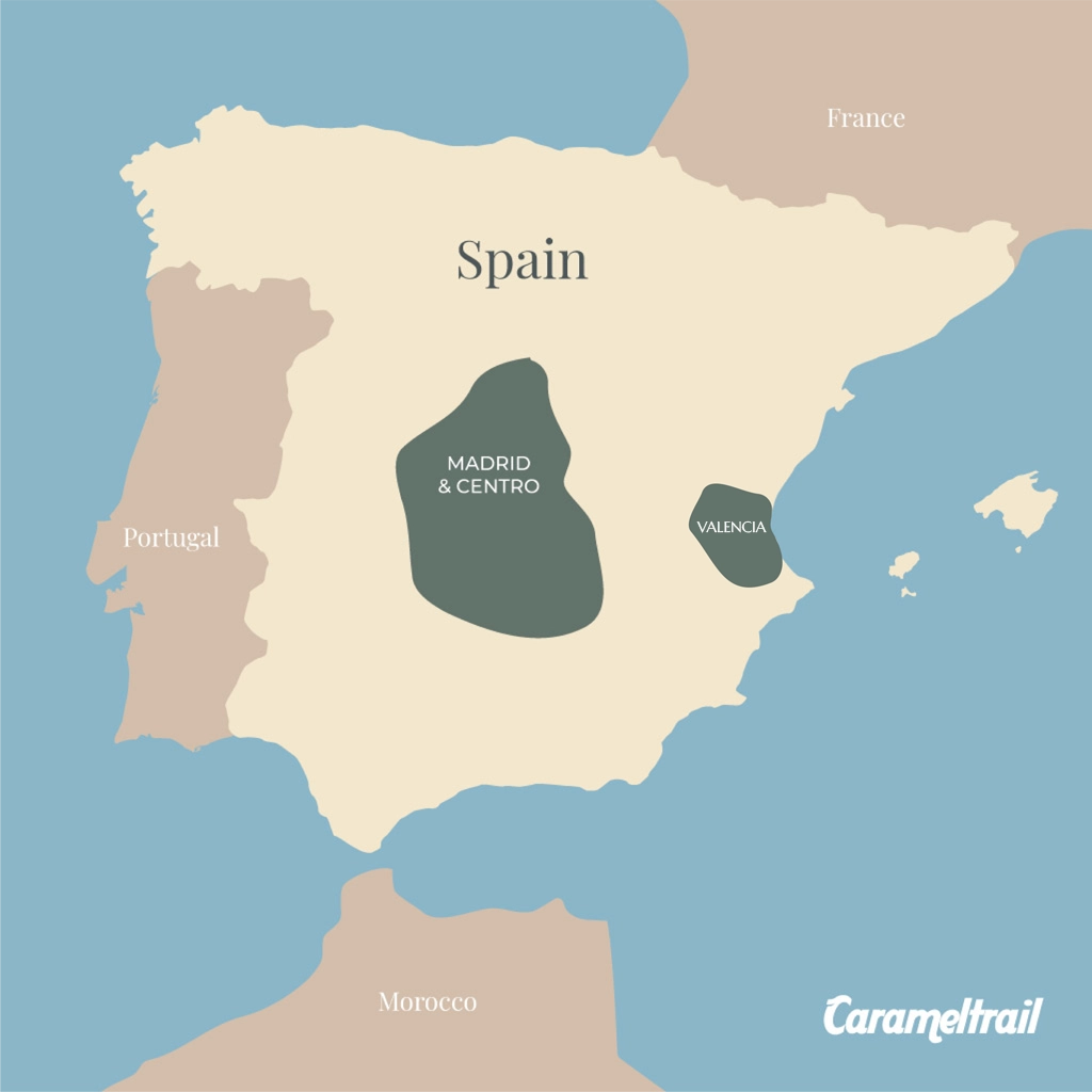 Location on the map of Madrid & Centro (Spain)