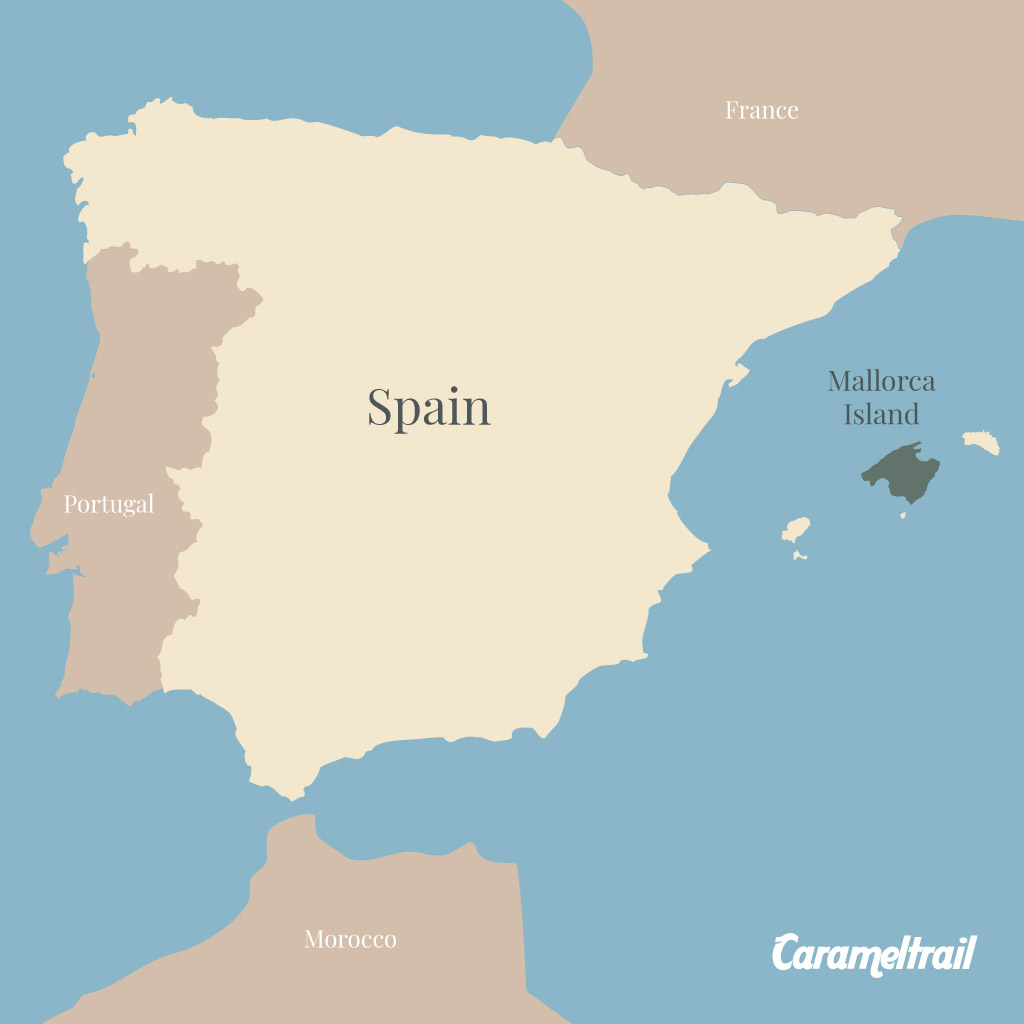 Location on the map of Mallorca Island Location on the map of Mallorca Island