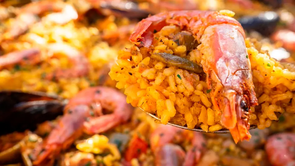Paella in La Boqueria Barcelona Food Market