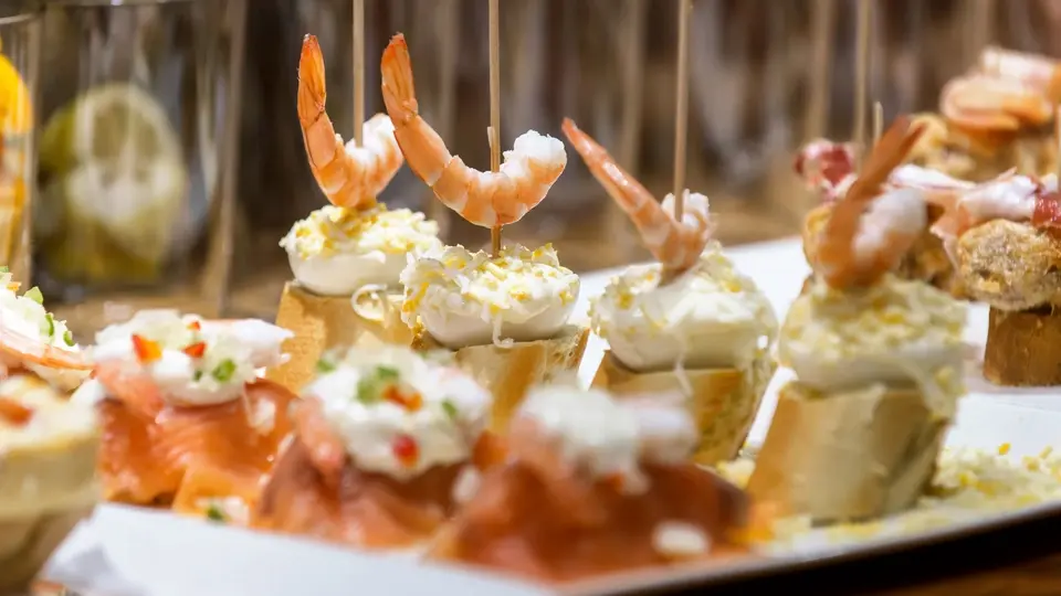 Typical pintxos. San Sebastián