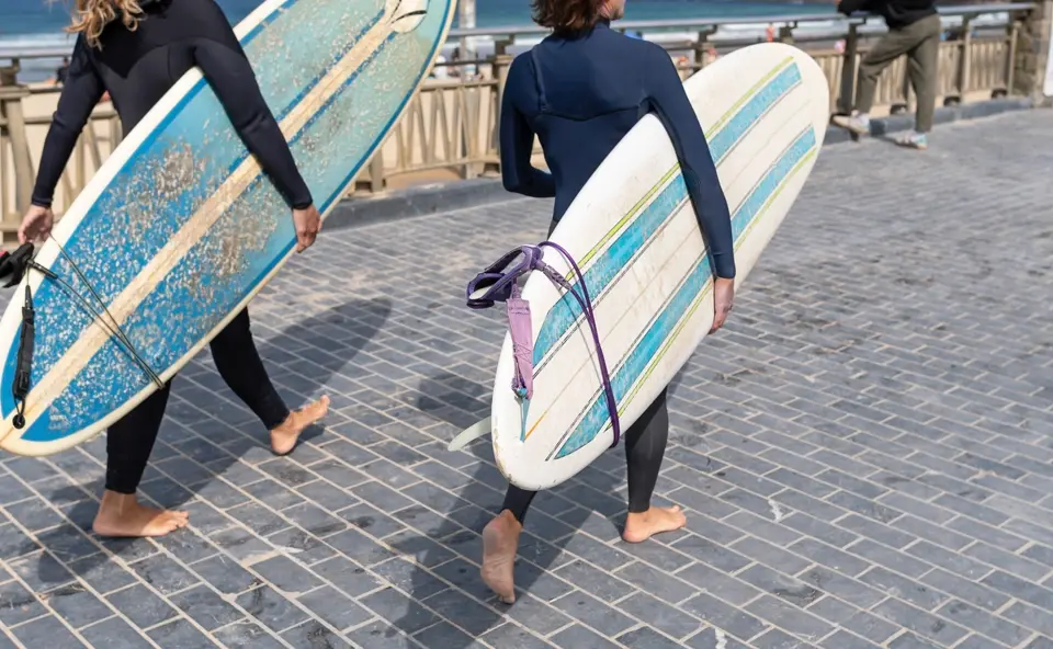 Surfers at Zurriola beach