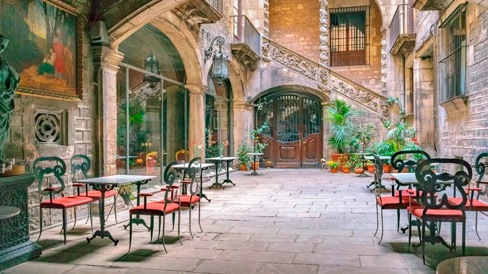 Courtyard in the Gothic Quarter of Barcelona