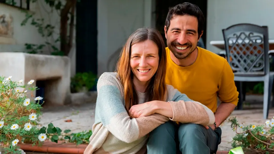 Couple in a rural house Couple in a rural house