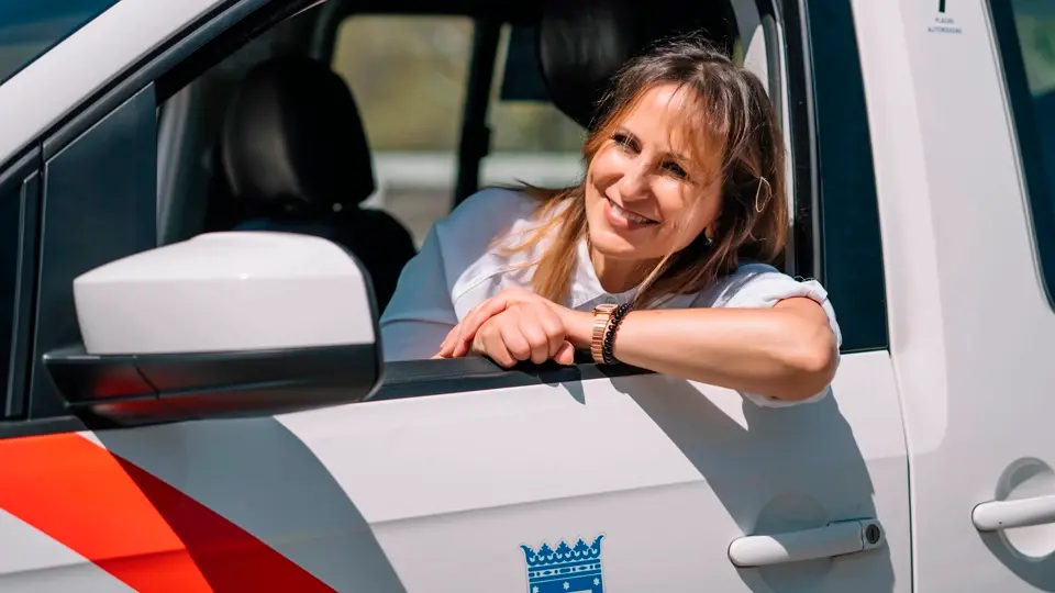 Woman driver of a Taxi Woman driver of a Taxi