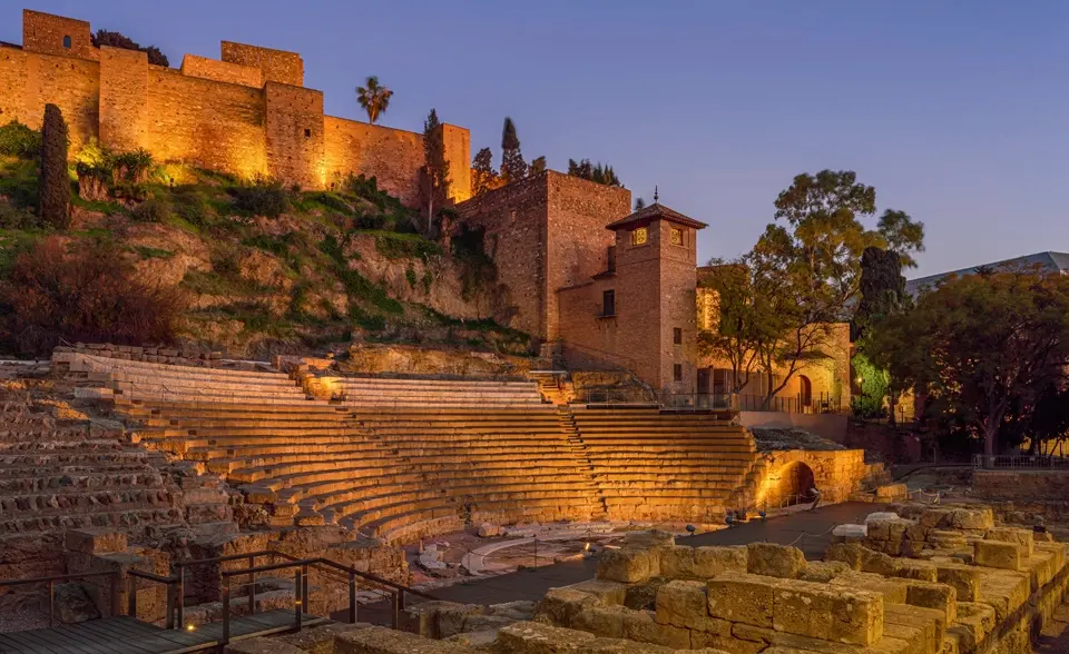 Alcazaba palace with ruins of Roman Theater
