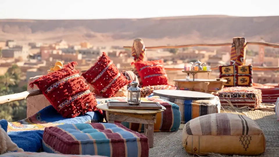 Rooftop restaurant. Morocco Rooftop restaurant. Morocco