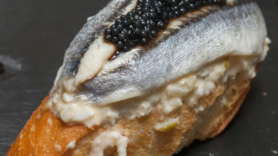 Anchovy pintxo with tartar sauce Anchovy pintxo with tartar sauce