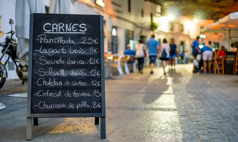 Restaurant in the sidewalk. Spain Restaurant in the sidewalk. Spain