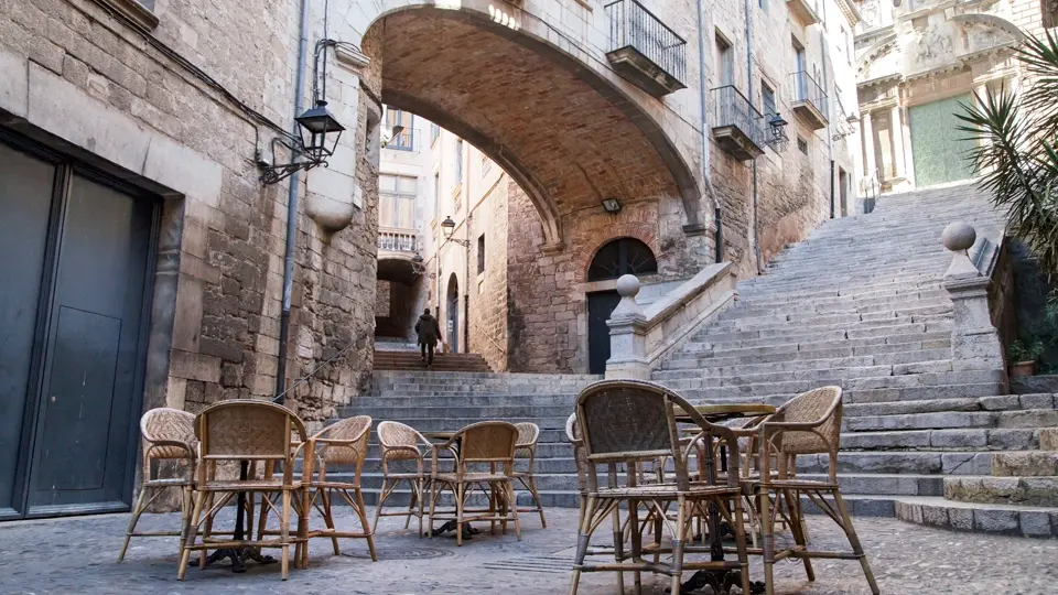 Sant Domenec stairs. Girona Sant Domenec stairs. Girona