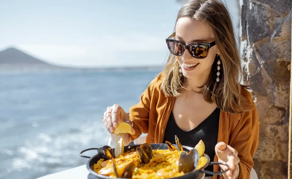 Eating paella Eating paella